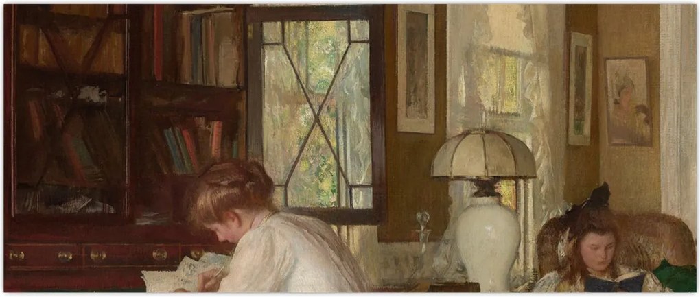 Tablou - Edmund Tarbell, Josephine and Mercie, reproducere (120x50 cm)