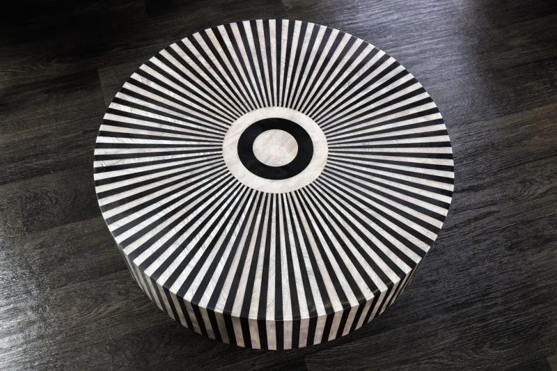 Masuta auxiliara design unicat Bone Inlay 60cm