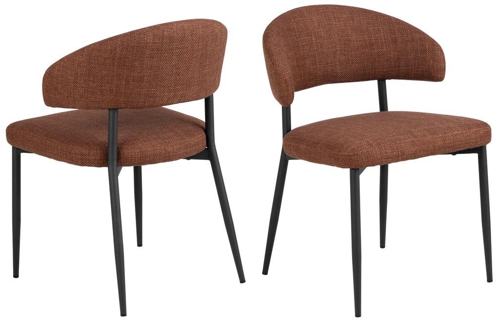 MAZZONI EXPORT IRIS Teracotă (material Basel 44) - SCAUN MODERN TAPIȚAT CU ȚESĂTURĂ ÎMPLETITĂ PENTRU SALON/SUFRAGERIE LOFT