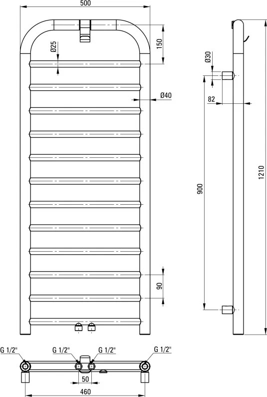 Silia Calorifer baie - înălțime 121 cm AGI_FG41