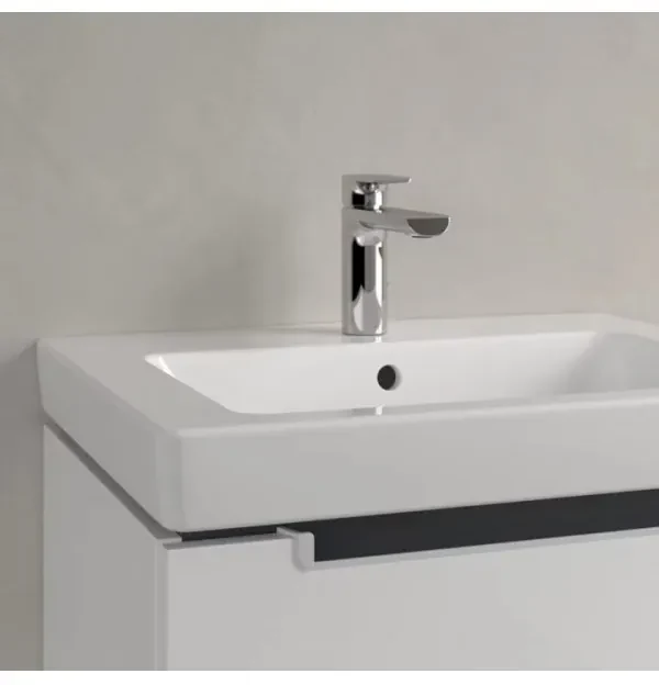 Set mobilier 58.7cm Villeroy&amp;Boch Subway 2.0 alb lucios, cu lavoar Subway 2.0, A68700DH+7113F001