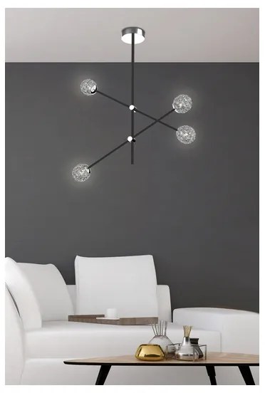 Lustră pe tijă PAKSOS 6xG9/5W/230V neagră