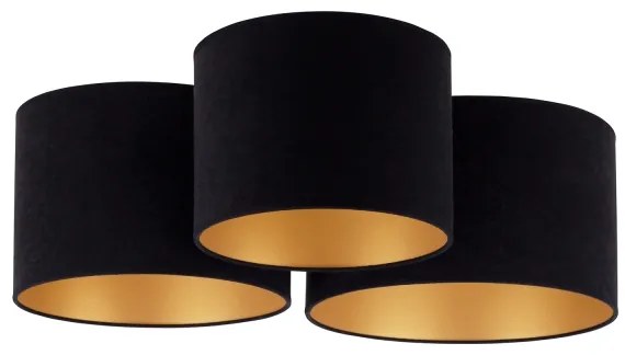 Duolla - Plafonieră ROLLER TRIO 3xE27/60W/230V negru/auriu