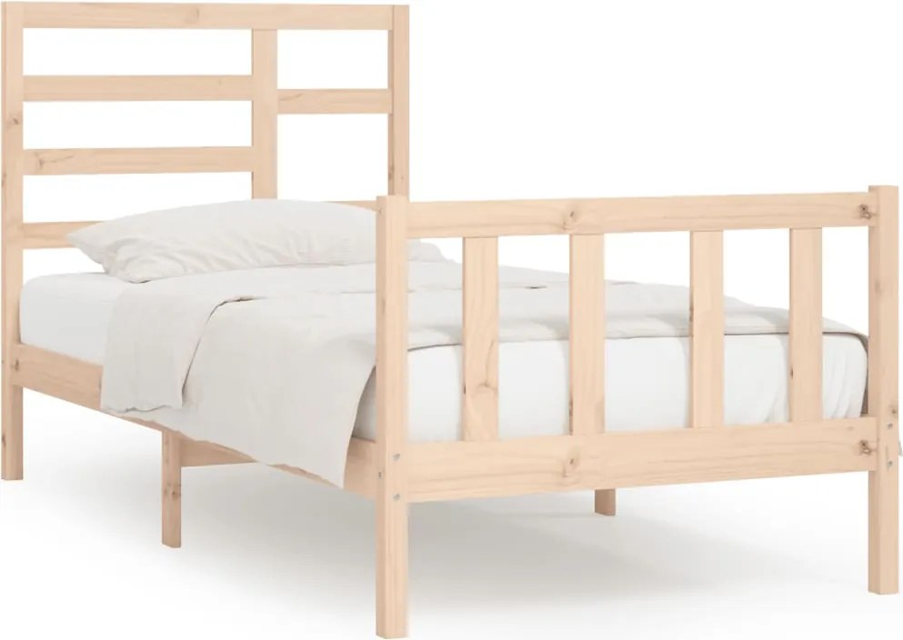 vidaXL Cadru de pat fără saltea, 90x200 cm, lemn masiv pin