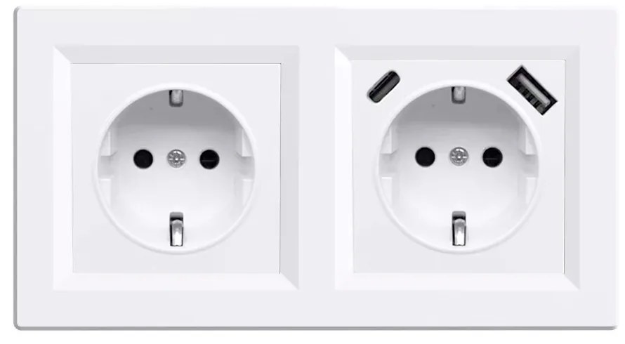 Nova priză cu împământare 16A 250V priză TV cu cadru alb