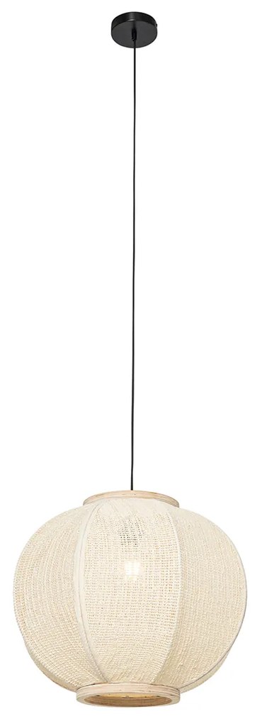 Lampa suspendată inteligentă din material natural 48 cm, inclusiv Wifi G95 - Rob