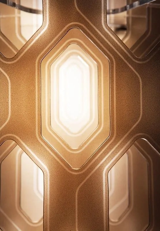 Lustra design Art Deco realizata manual Chantal Small Orange