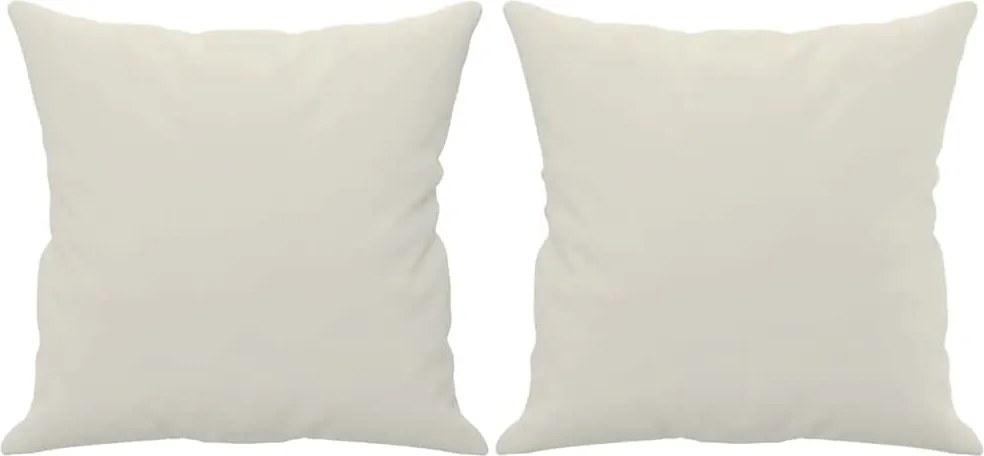 vidaXL Perne decorative, 2 buc., crem, 40x40 cm, catifea