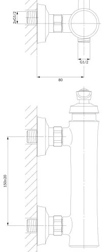 Baterie de duș OMNIRES AM5240CR ARMANCE crom lucios