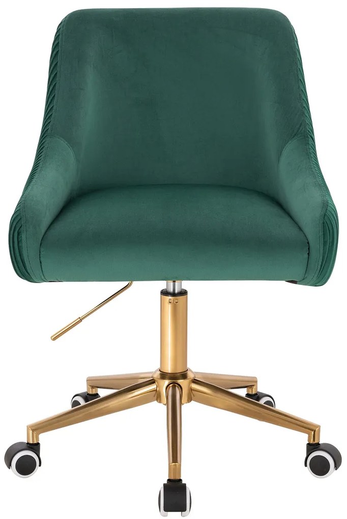HR920K Scaun Verde din Catifea cu Bază Aurie