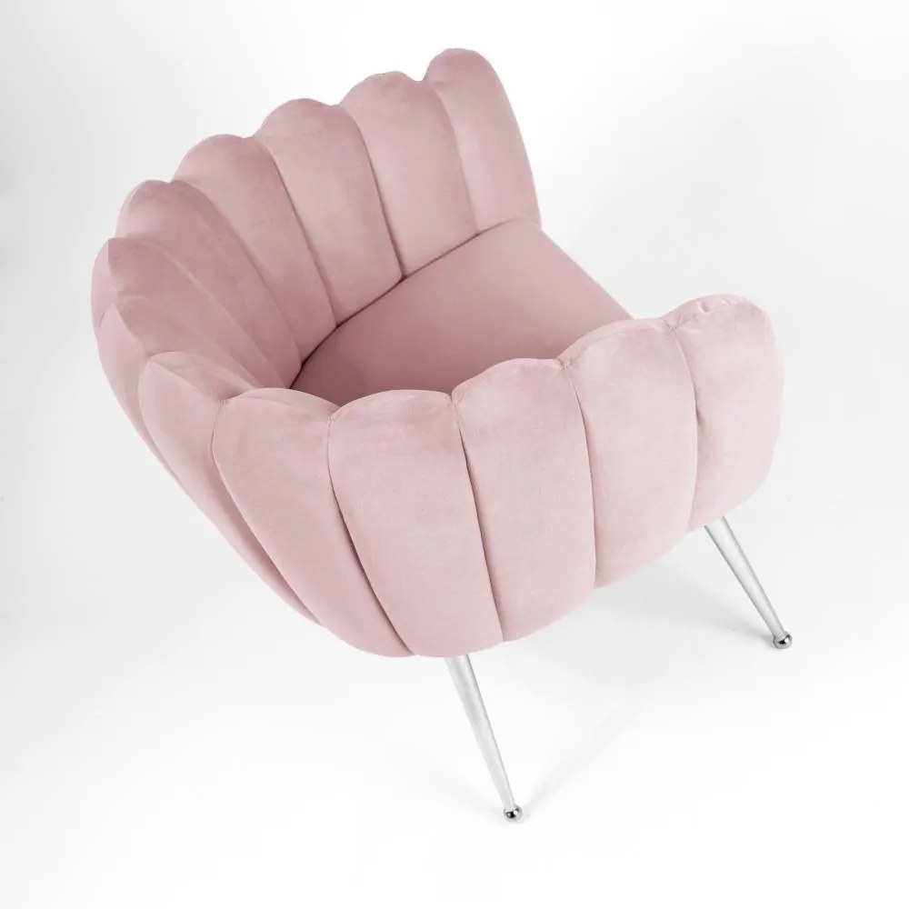 Scaun Lili roz/silver – H81 cm