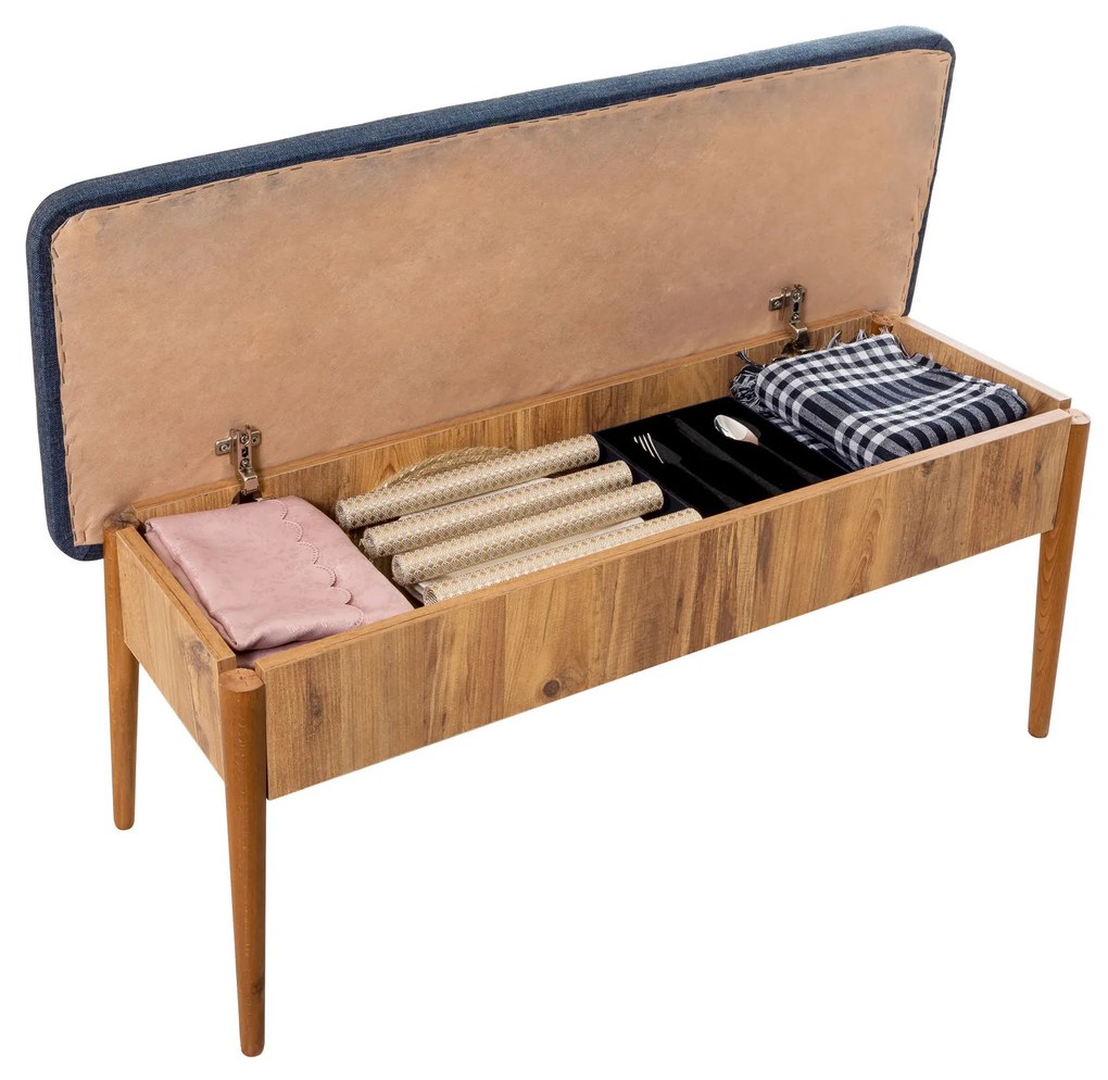 Set mobilier sufragerie Vlasta 1 (pin atlantic + albastru închis) (pentru 4 persoane). 1072179