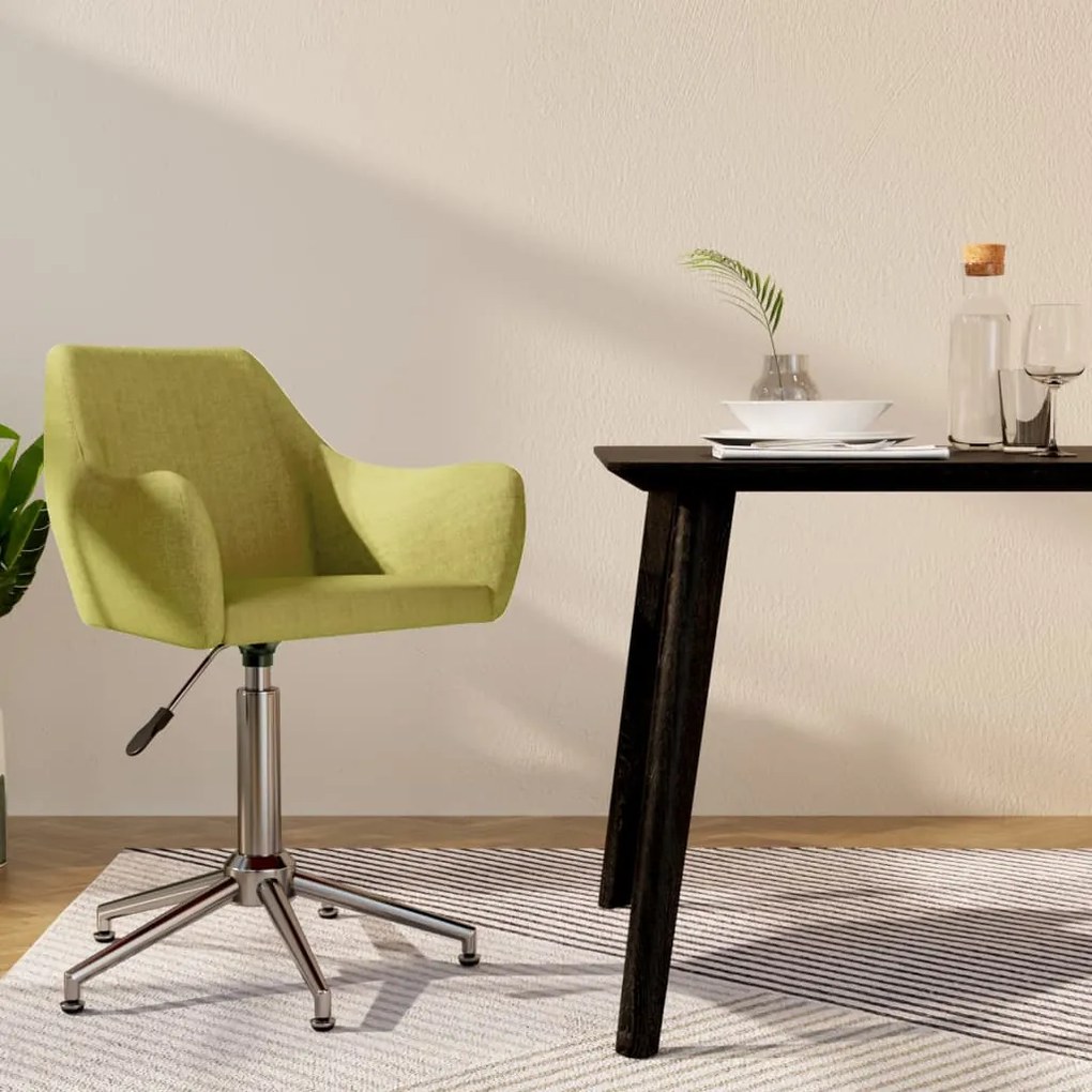 330956 vidaXL Scaun de bucătărie pivotant, verde, material textil