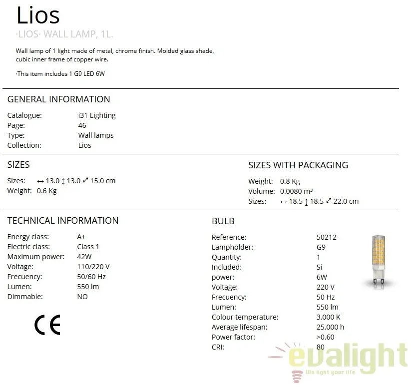 Aplica de perete design modern Lios SV-867123