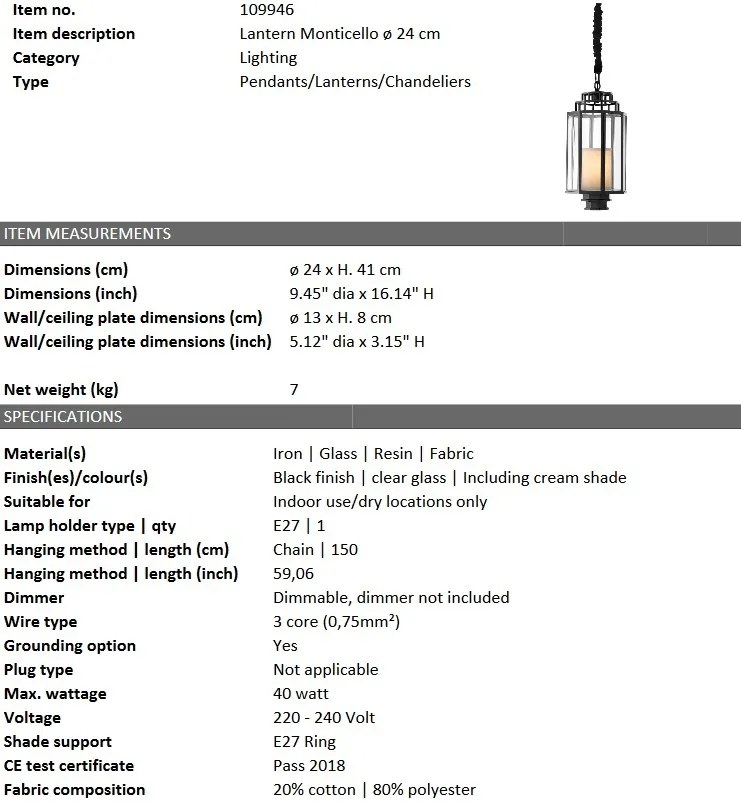 Lustra design LUX Monticello S 109946 HZ