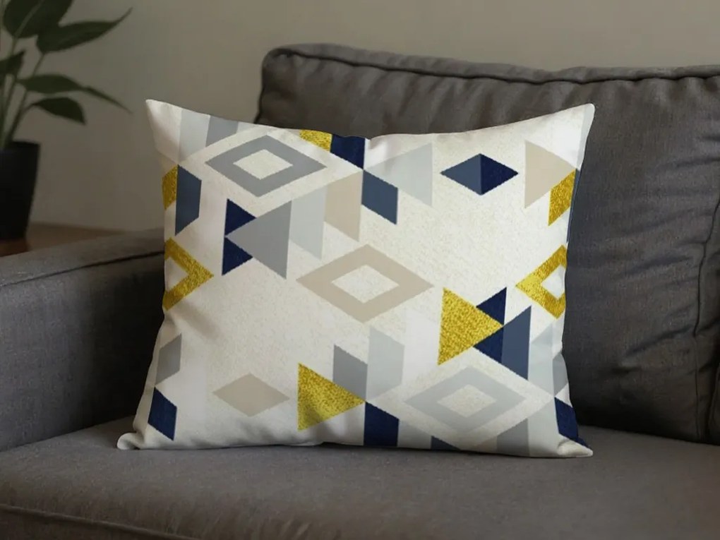 Set 2 huse decorative pentru perna din microfibra GEOMETRICA 50x70 cm, colorata