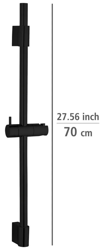 Tijă de duș negru-mat de montat pe perete din oțel inoxidabil 70 cm Classic – Wenko