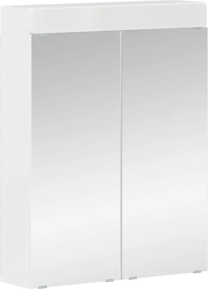 vidaXL Dulap cu oglindă pentru baie TULUM Alb lucios 60 x 16,5 x 78 cm