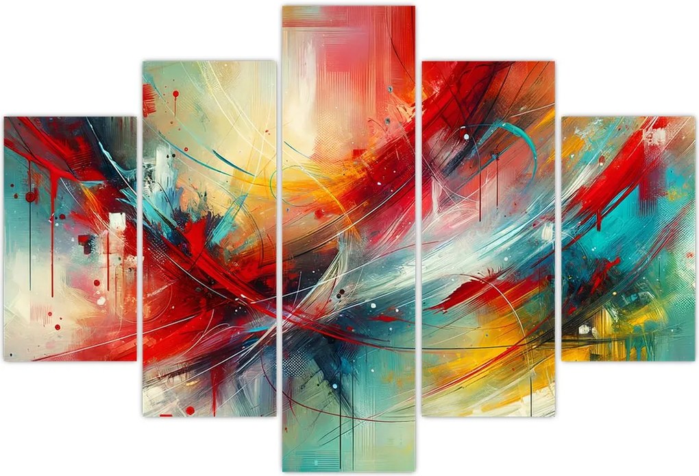 Tablou – Abstracție cu roșu (150x105 cm)