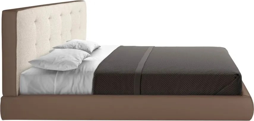 Pat dublu tapitat design LUX Brown, 180x200cm