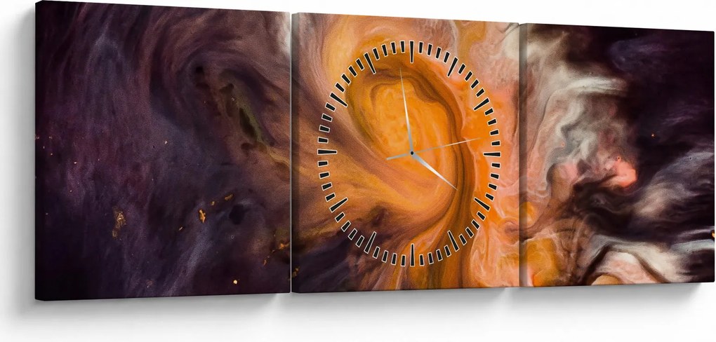 Tablou abstract - universul (cu ceas) (90x30 cm)