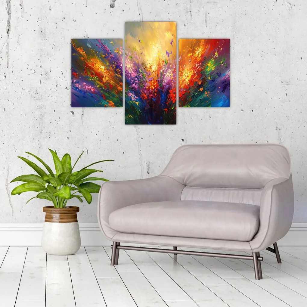 Tablou - Abstracție de flori (90x60 cm)