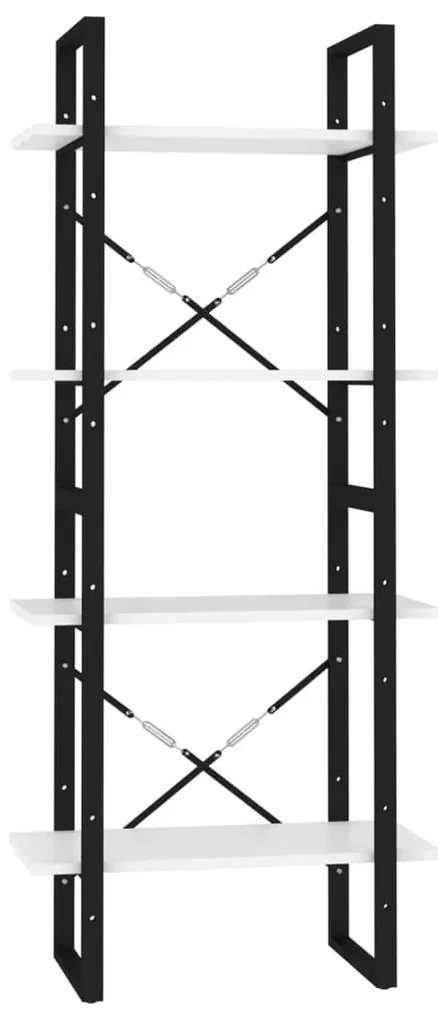 806437 vidaXL Bibliotecă cu 4 rafturi, alb, 60x30x140 cm, PAL