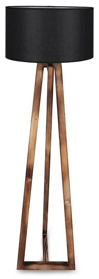 Lampadar negru/maro cu abajur textil (înălțime 149 cm) Maçka – Opviq lights