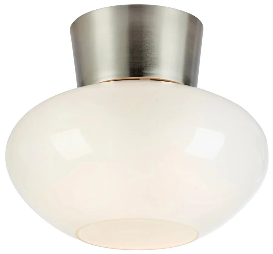 Plafonieră albă-argintie cu abajur din sticlă Malaga – Markslöjd