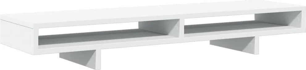 vidaXL Suport monitor, alb, 100x27x15 cm, lemn prelucrat