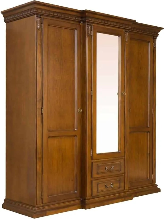 Dulap lemn masiv Bernhard 3 Usi, 182 × 67 × 218 cm