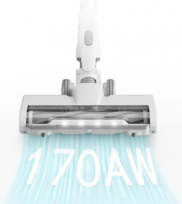 Aspirator vertical Xiaomi Mijia Vacuum Cleaner 4C F205, 170 AW, 400 W, 550 ml, Pana la 75 min, Iluminare LED, Perie antiincurcătura, Alb