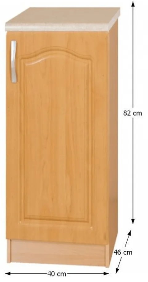 Dulap inferior de bucătărie Leite MDF klasik S40/P Arin (D). 788952