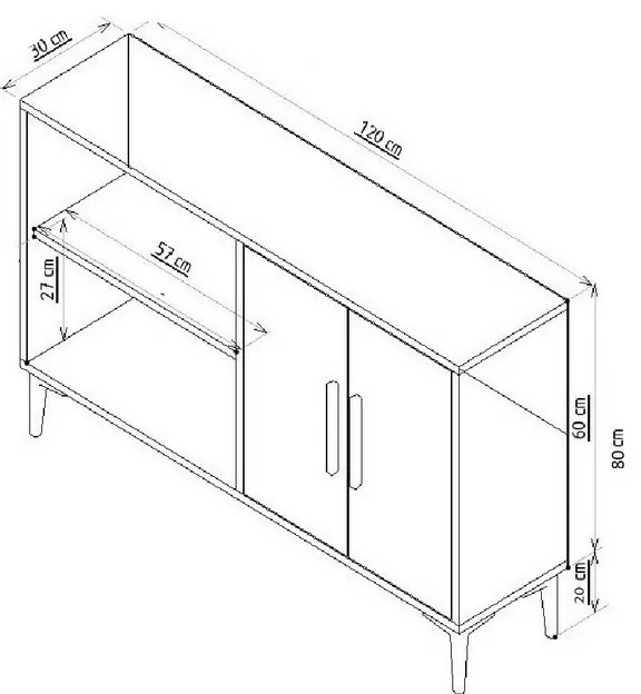 Dulap Ahart Alb și Auriu