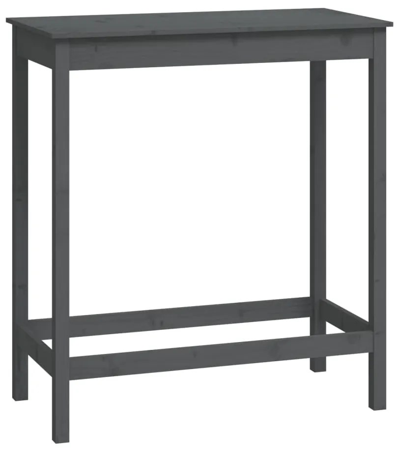 822154 vidaXL Masă de bar, gri, 100x50x110 cm, lemn masiv de pin