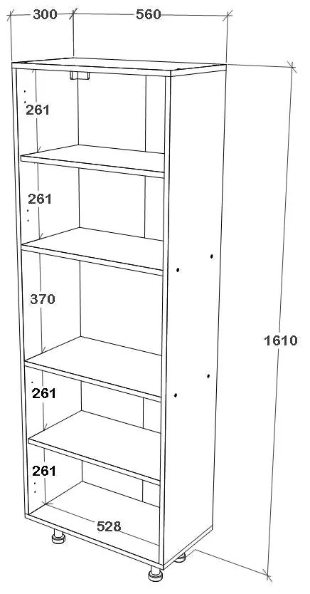 Dulap bucatarie Arno, 4 Usi, Alb, 56 x 30 x 161 cm