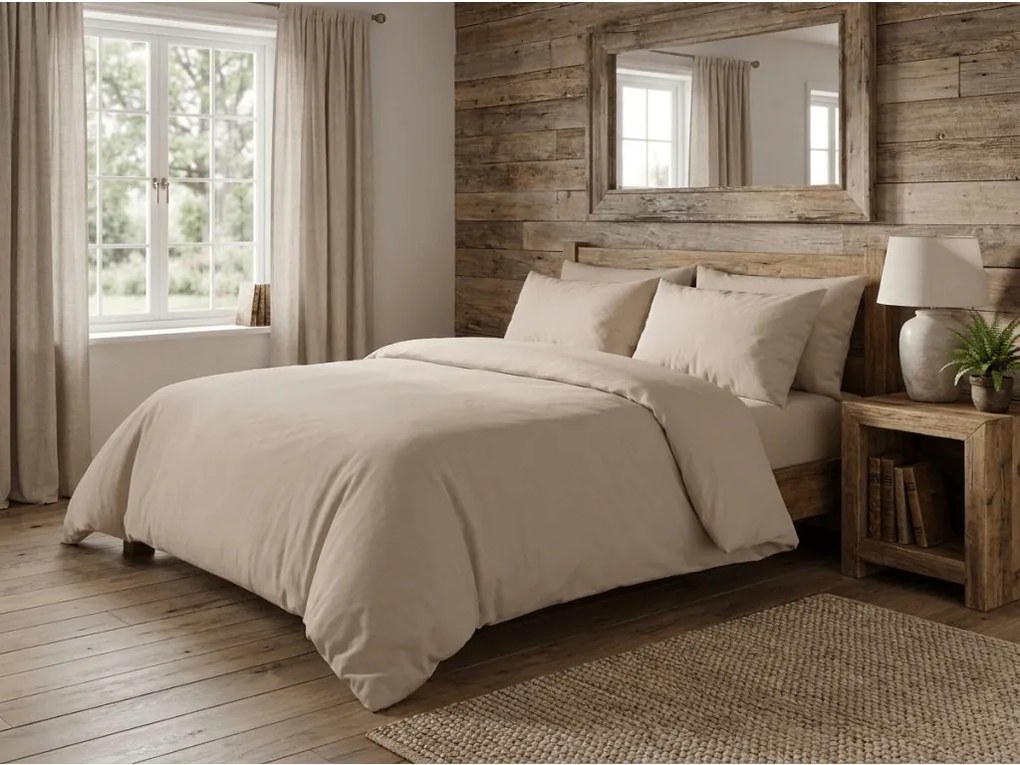 Lenjerie de pat creponata TAUPEXA maro deschis Dimensiune lenjerie de pat: 70 x 90 cm | 140 x 220 cm