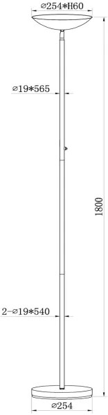 Lampadar LED dimabil Lucide 19791/20/02 ZENITH LED/20W/230V auriu