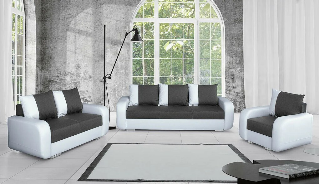 Set mobilier tapițat Temple A103Cutie de pat, Piele eco + Tapiterie, Picioare: Plastic