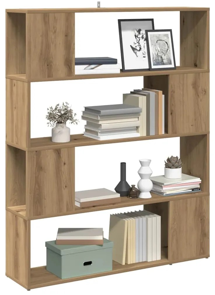 vidaXL Bibliotecă/Separator de cameră stejar artizanal 100x24x124,5 cm