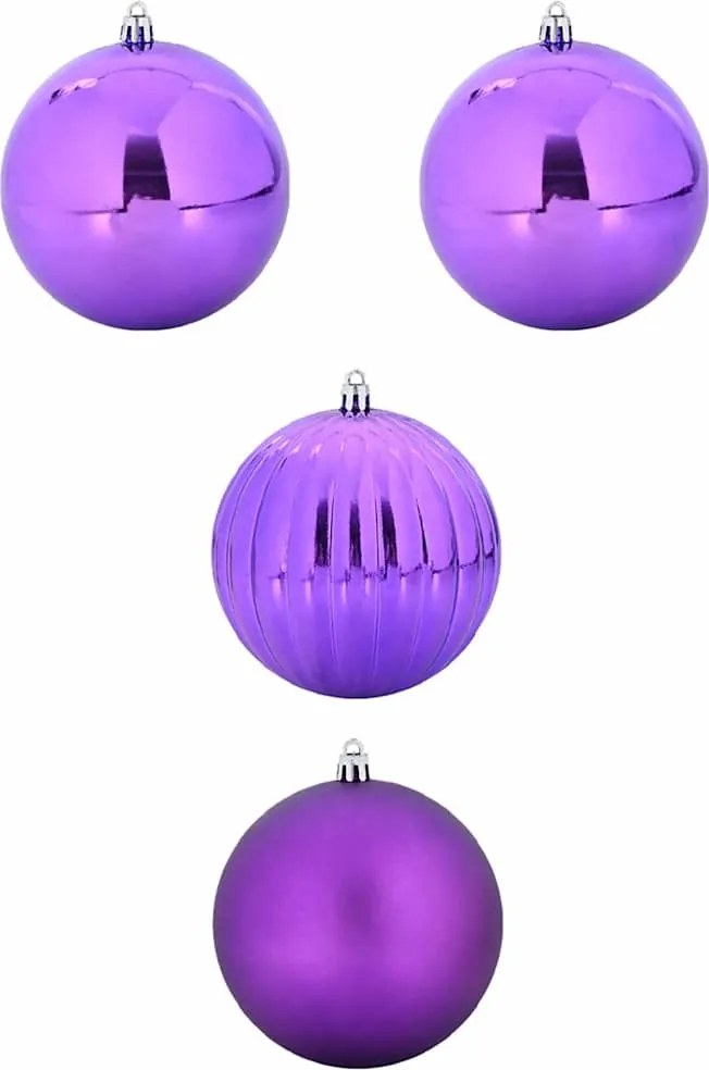 vidaXL Set de Bile de Crăciun XXL 4 pcs Violet Plastic