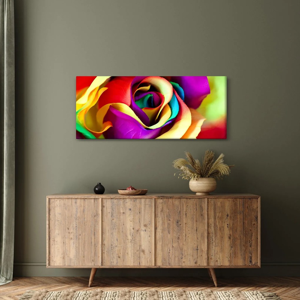 Tablou - Trandafir colorat (120x50 cm)