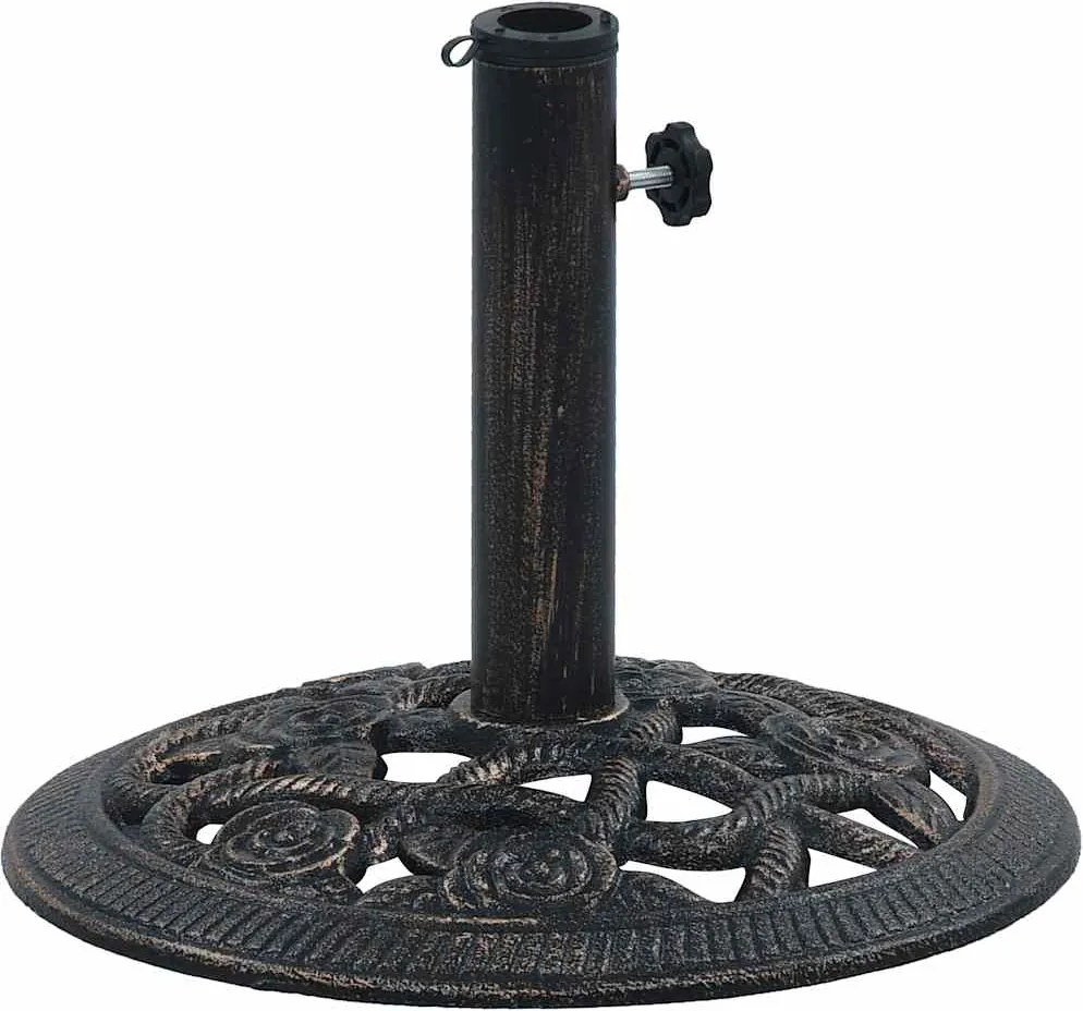 vidaXL Suport de umbrelă, negru și bronz, 9 kg, fontă, 40 cm
