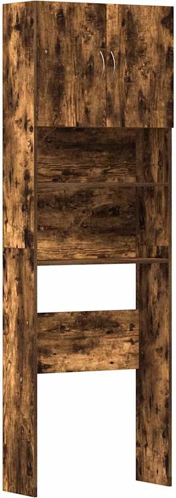 vidaXL Dulap mașină de spălat stejar afumat 64x24x190cm Lemn prelucrat