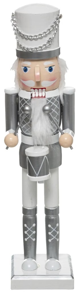 Spargător de nuci din lemn, argintiu, înălțime 38 cm