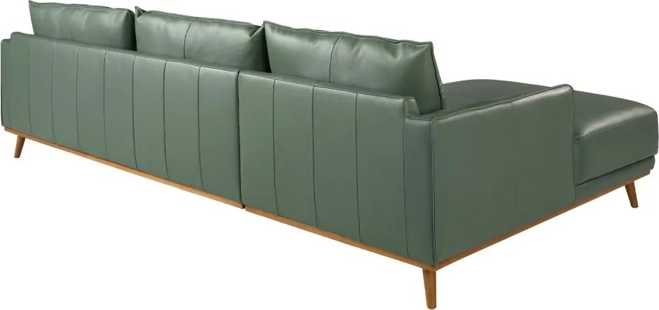 Coltar LUX design italian cu sezlong stanga Cowhide verde