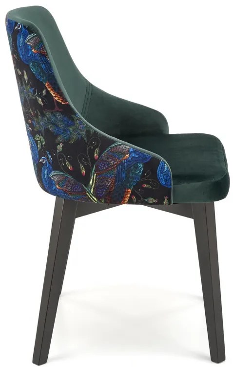 Scaun Endo velvet verde/negru Blu78