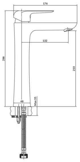 Baterie de lavoar Cersanit S951-360 CITY 26,6 cm crom lucios