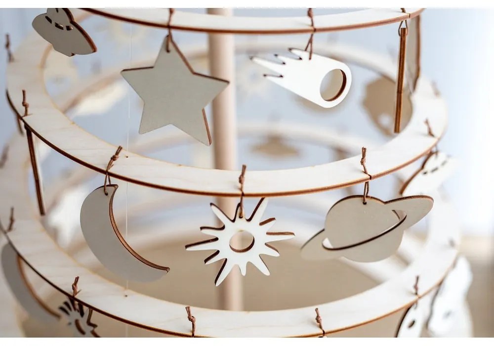 Set 8 decorațiuni de Crăciun din lemn Spira Medium