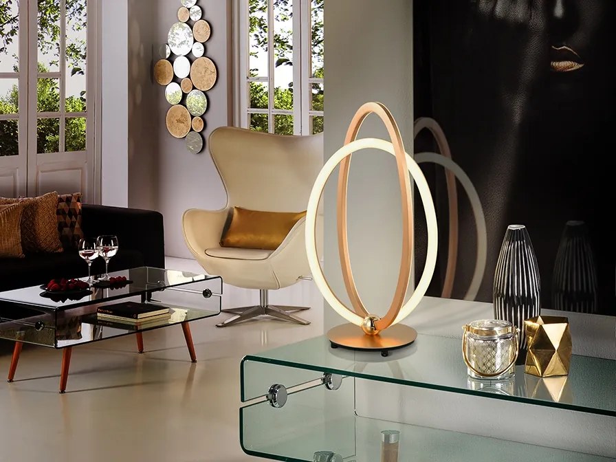 Veioza / Lampa de masa LED design ultra-modern Ocellis auriu roze SV-814140